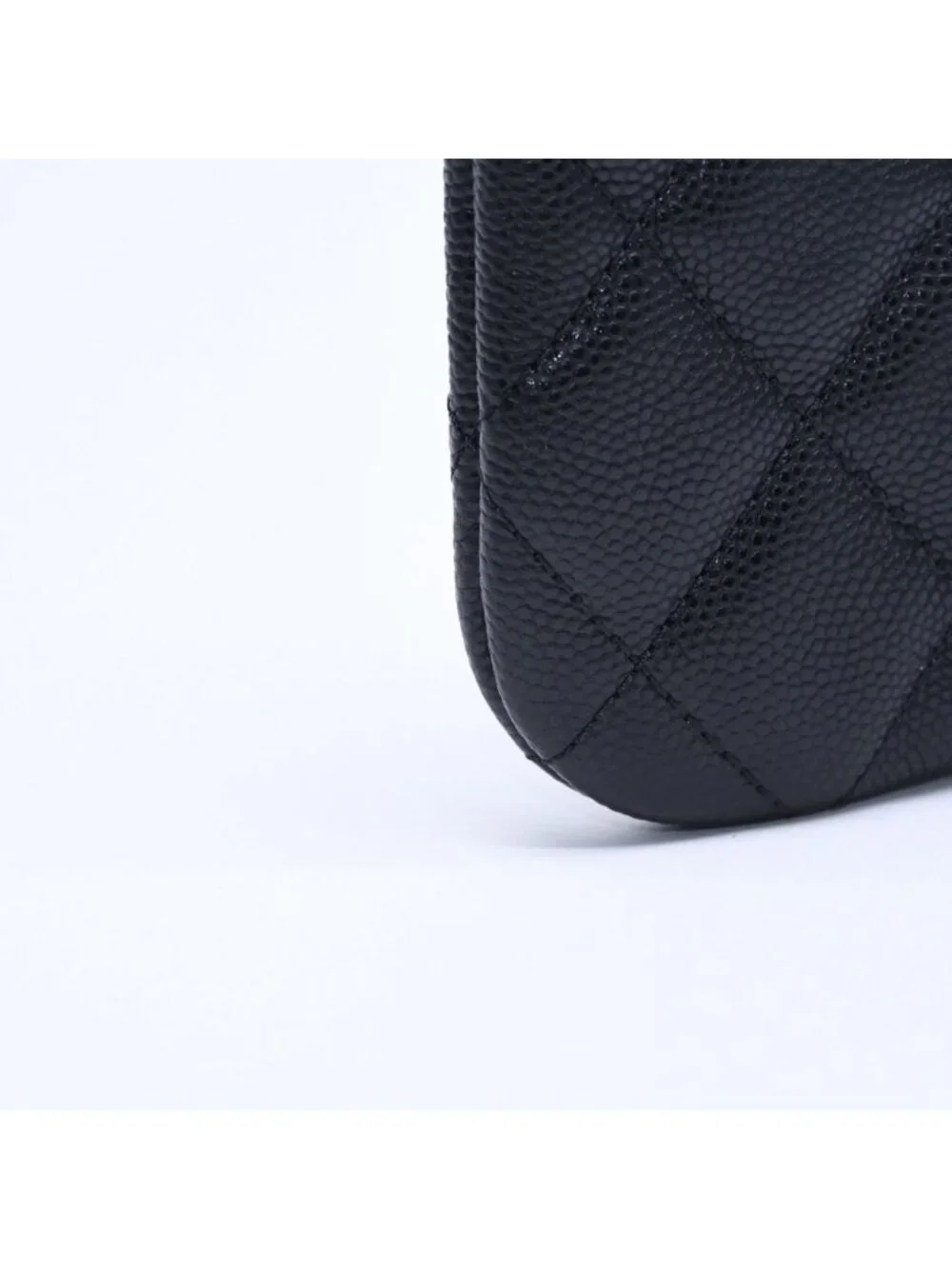 Chanel Classic Mini Pouch Stand CC Logo Caviar Leather